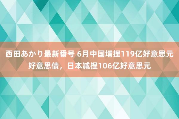 西田あかり最新番号 6月中国增捏119亿好意思元好意思债，日本减捏106亿好意思元