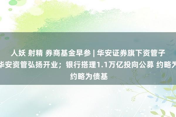 人妖 射精 券商基金早参 | 华安证券旗下资管子公司华安资管弘扬开业；银行搭理1.1万亿投向公募 约略为债基