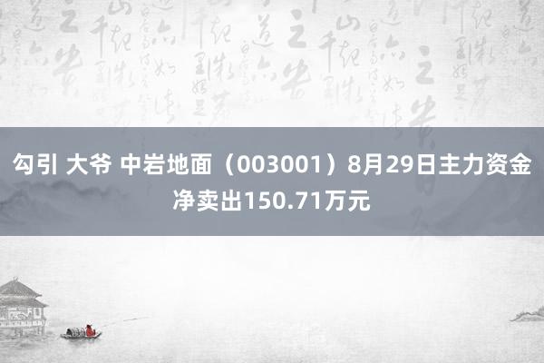 勾引 大爷 中岩地面（003001）8月29日主力资金净卖出150.71万元