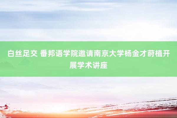 白丝足交 番邦语学院邀请南京大学杨金才莳植开展学术讲座