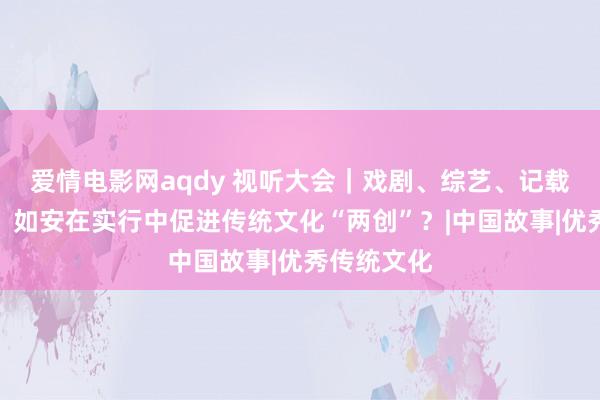 爱情电影网aqdy 视听大会｜戏剧、综艺、记载片、动漫，如安在实行中促进传统文化“两创”？|中国故事|优秀传统文化